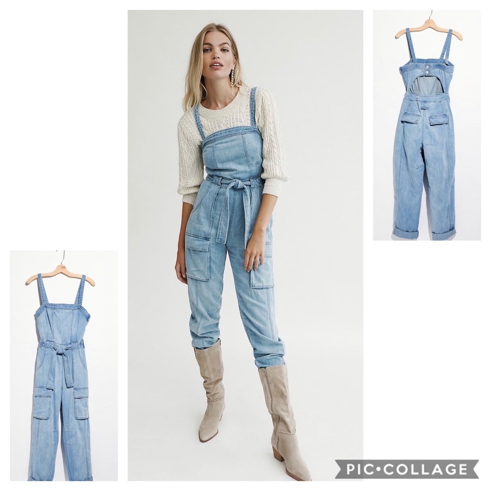 Free People Denim Jumpsuit